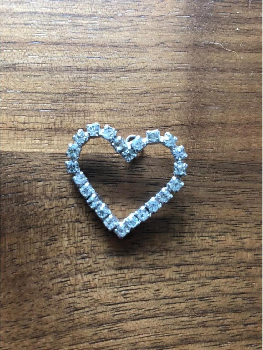 Faux diamond heart pendant